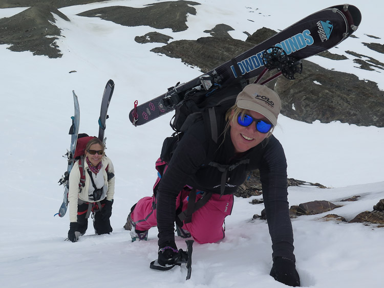 Heading up the Martial Glacier. Pic: Andrew McLean