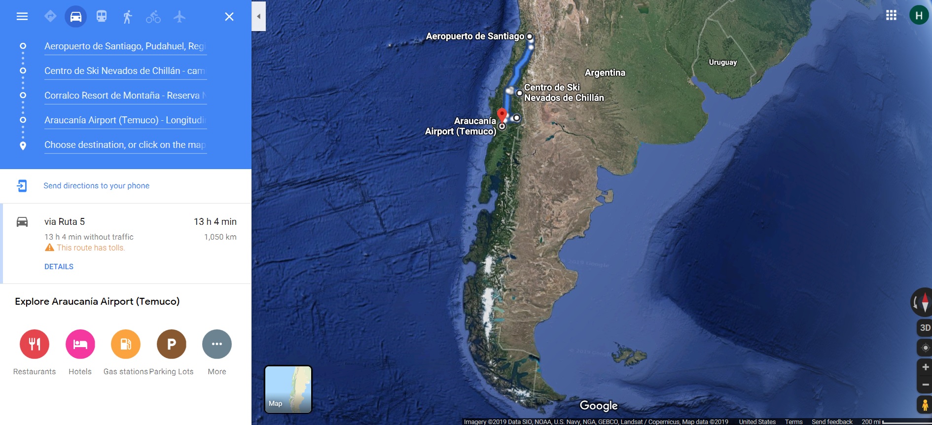 location on a map and drive times